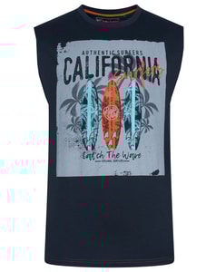 KAM Cali Surf Print Ärmelloses T-Shirt Carbon